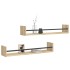Estantes de pared con barras 2 uds roble Sonoma 80x16x14