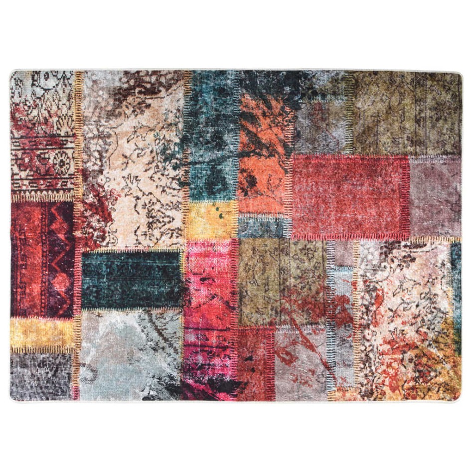 Alfombra lavable patchwork antideslizante multicolor 120x180