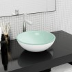 Lavabo de vidrio templado blanco 35x12 cm