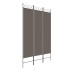 Biombo divisor de 3 paneles de tela gris antracita 120x200