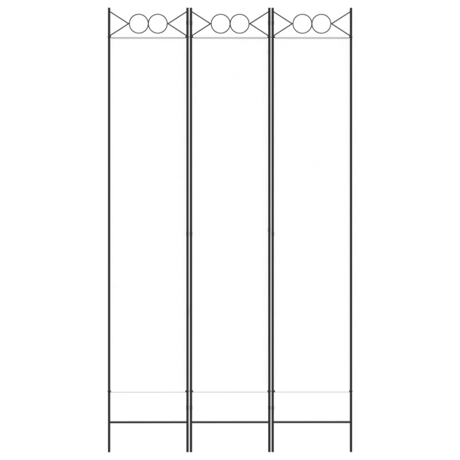 Biombo divisor de 3 paneles de tela blanco 120x220