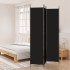 Biombo divisor de 3 paneles de tela negro 150x220