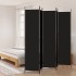 Biombo divisor de 5 paneles de tela negro 250x220