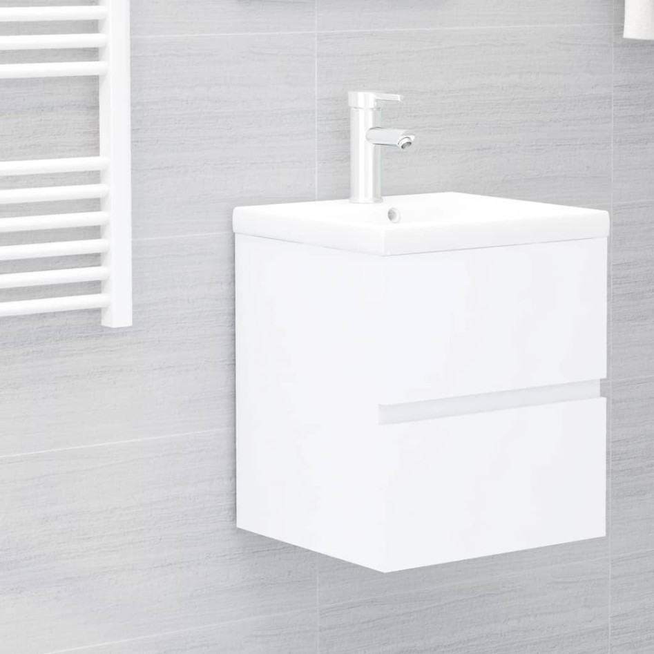Armario para lavabo madera contrachapada blanco 41x38,5x45