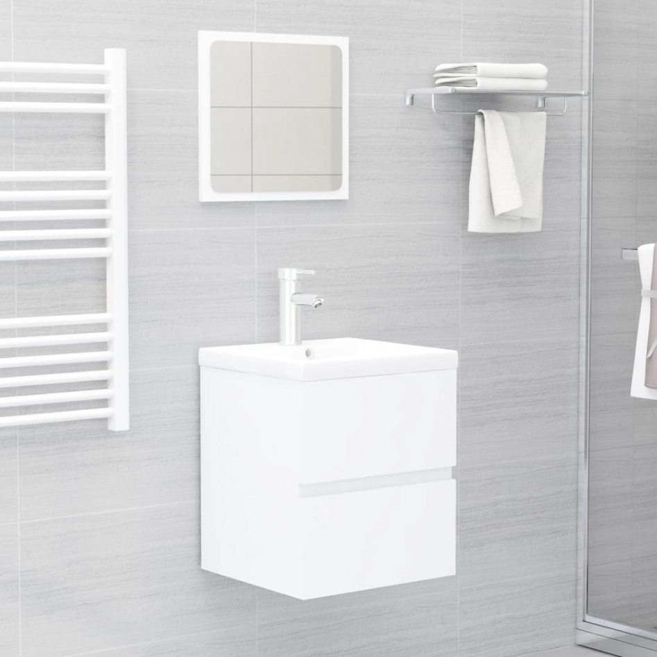 Armario para lavabo madera contrachapada blanco 41x38,5x45