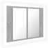 Armario espejo baño luz LED acrílico gris hormigón 60x12x45