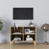 Mueble de TV patas de madera maciza roble Sonoma