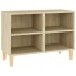 Mueble de TV patas de madera maciza roble Sonoma