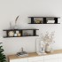 Estantes de pared 2 uds madera contrachapada negro 105x18x20