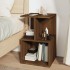 Mesita de noche madera contrachapada marrón roble 35x35x55