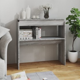 Mesa consola madera contrachapada gris Sonoma 80x30x80