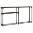 Mesa consola madera de ingeniería marrón roble 145x22,5x75