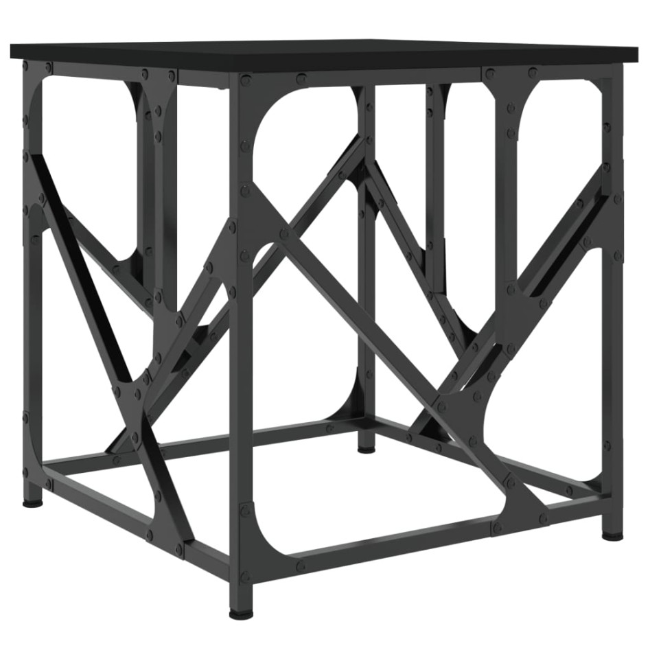 Mesa de centro madera de ingeniería negra 45x45x47,5