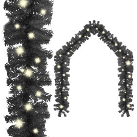 Guirnalda de Navidad con luces LED negro 5
