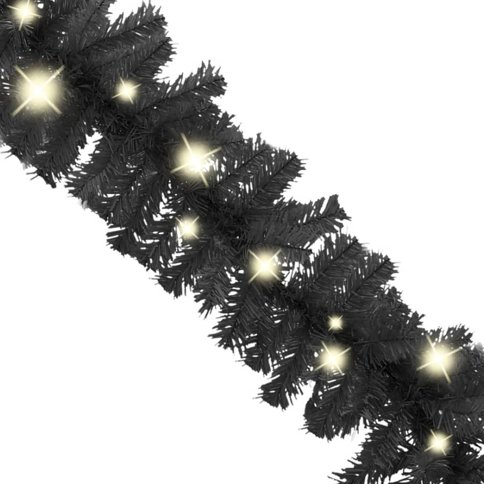 Guirnalda de Navidad con luces LED negro 5
