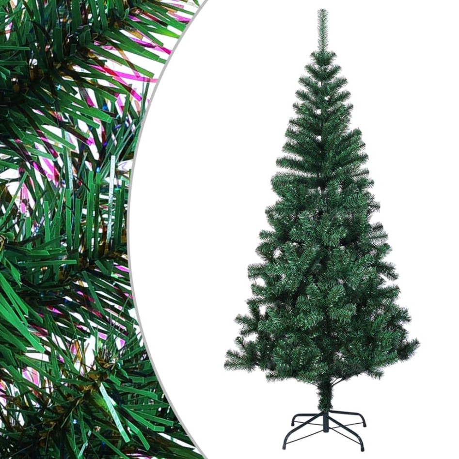 Árbol de Navidad artificial puntas iridiscentes PVC verde