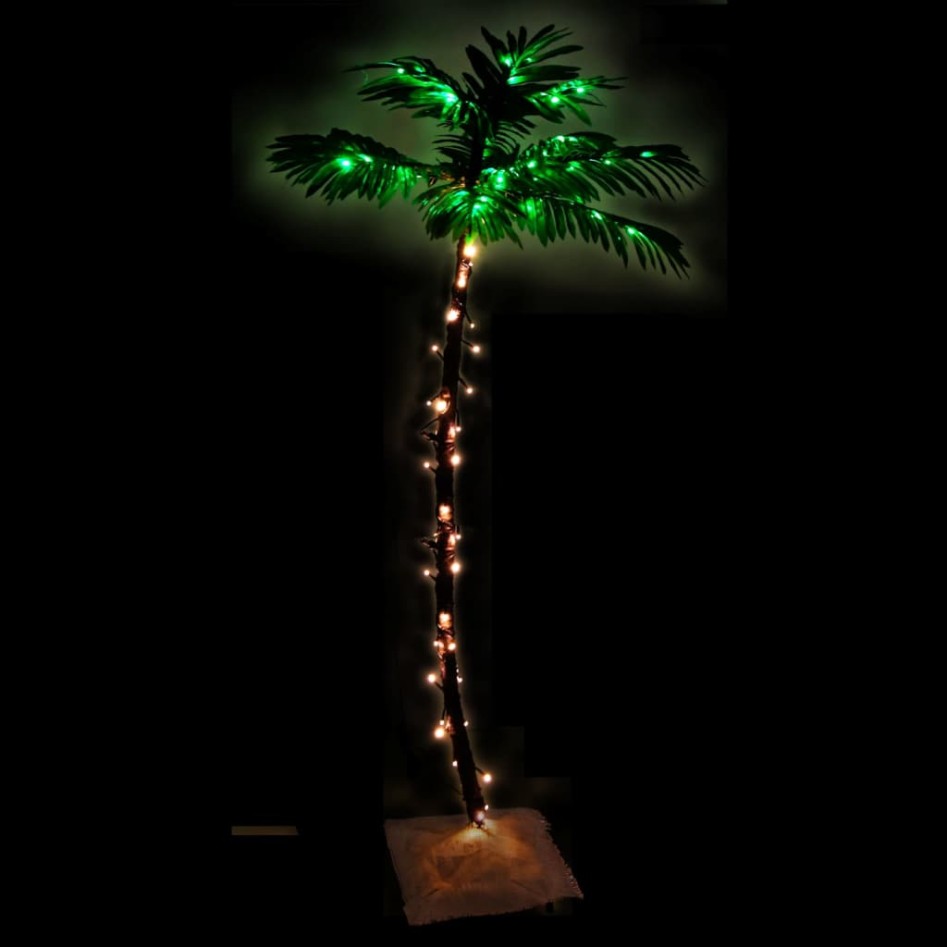 Palmera artificial con 88 LED blanco cálido 150