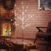 Abedul artificial blanco con 48 LED blanco cálido 120 cm