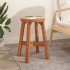 Taburete redondo madera maciza de acacia marrón 38x38x45