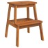 Taburete 2 peldaños madera maciza de acacia 40x38x50