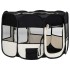 Parque de perros plegable y bolsa transporte negro