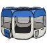 Parque de perros plegable y bolsa de transporte azul