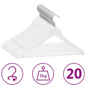 Juego de perchas ropa 20 uds antideslizantes madera dura