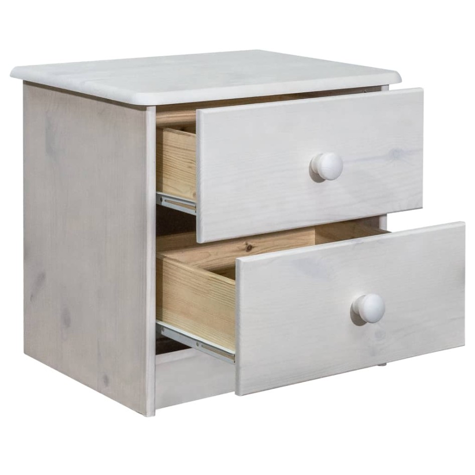 Mesita de noche de madera maciza de pino 43x34x40