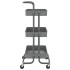 Carrito de cocina 3 niveles hierro y ABS gris 42x35x85