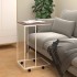 Mesa auxiliar con ruedas madera ingeniería blanco 40x30x63,5