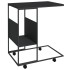 Mesa auxiliar con ruedas madera ingeniería negra 55x36x63,5