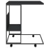 Mesa auxiliar con ruedas madera ingeniería negra 55x36x63,5