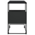 Mesa auxiliar con ruedas madera ingeniería negra 55x36x63,5
