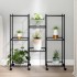 Soporte para flores con ruedas hierro negro 83x25x83,5