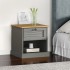 Mesita de noche VIGO madera maciza de pino gris 42x35x42