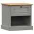 Mesita de noche VIGO madera maciza de pino gris 42x35x42