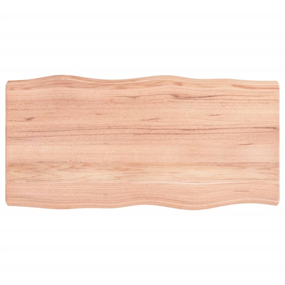 Tablero mesa madera tratada borde natural marrón 80x40x(2-6)