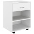 Armario con ruedas madera contrachapada blanco 46x36x59
