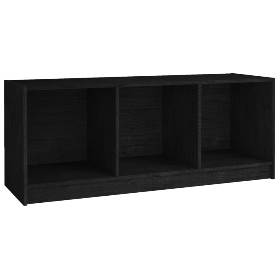 Mueble de TV madera maciza de pino negro 104x33x41