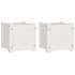 Jardineras 2 uds madera maciza de pino blanco 31x31x31