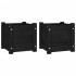 Jardineras 2 uds madera maciza de pino negra 31x31x31