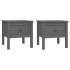 Mesa auxiliar 2 uds madera maciza de pino gris 50x50x49