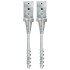 Picas de tierra 2 uds acero galvanizado plateado 8x8x57