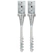 Picas de tierra 2 uds acero galvanizado plateado 8x8x57 cm