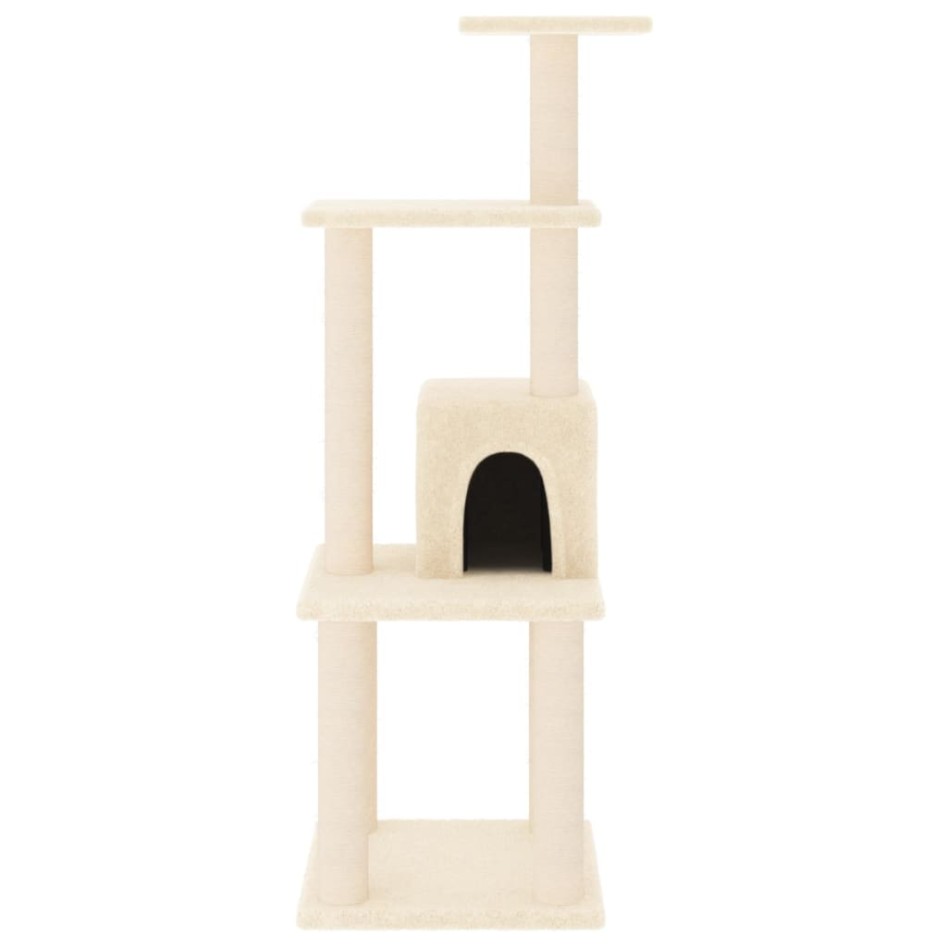 Rascador para gatos con postes de sisal crema 105