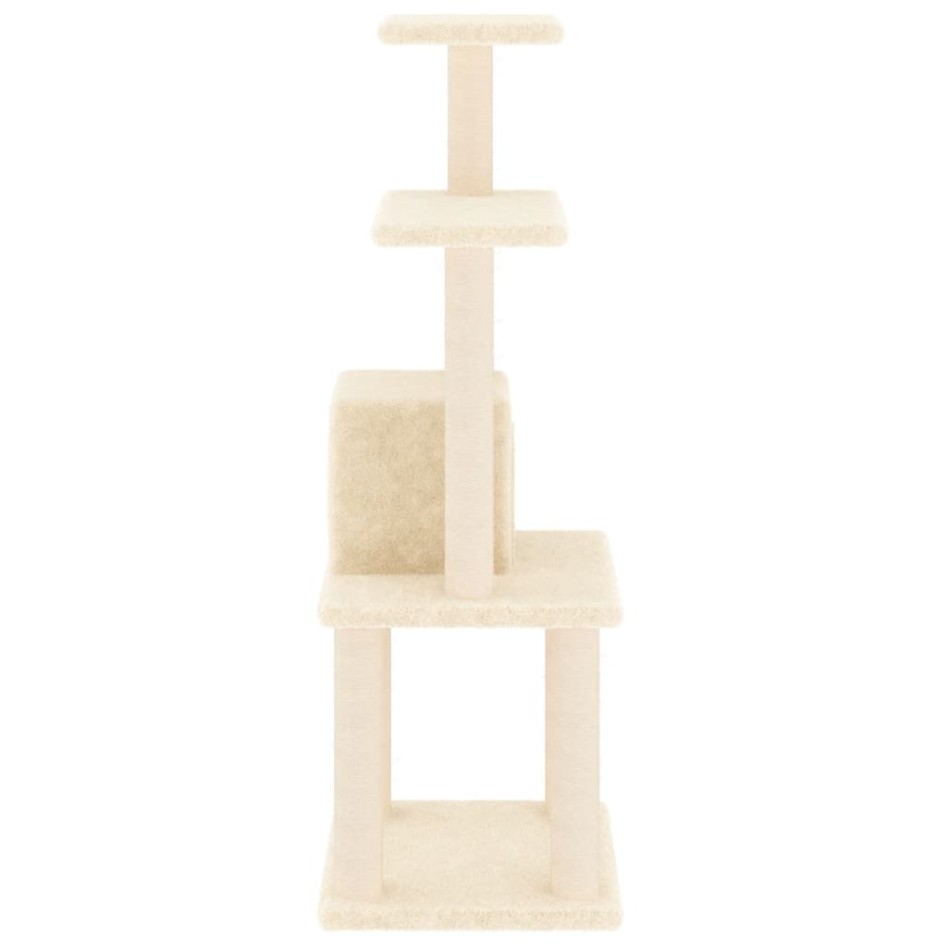Rascador para gatos con postes de sisal crema 105