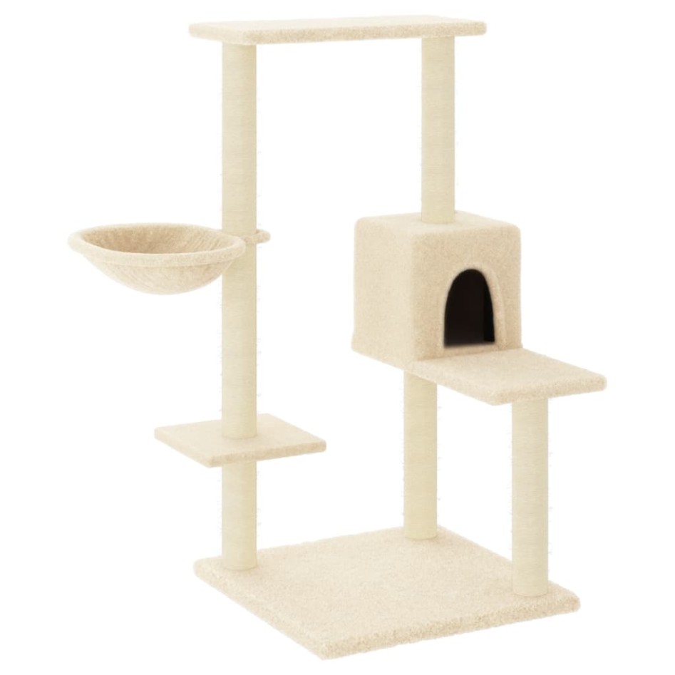 Rascador para gatos con postes de sisal color crema 95