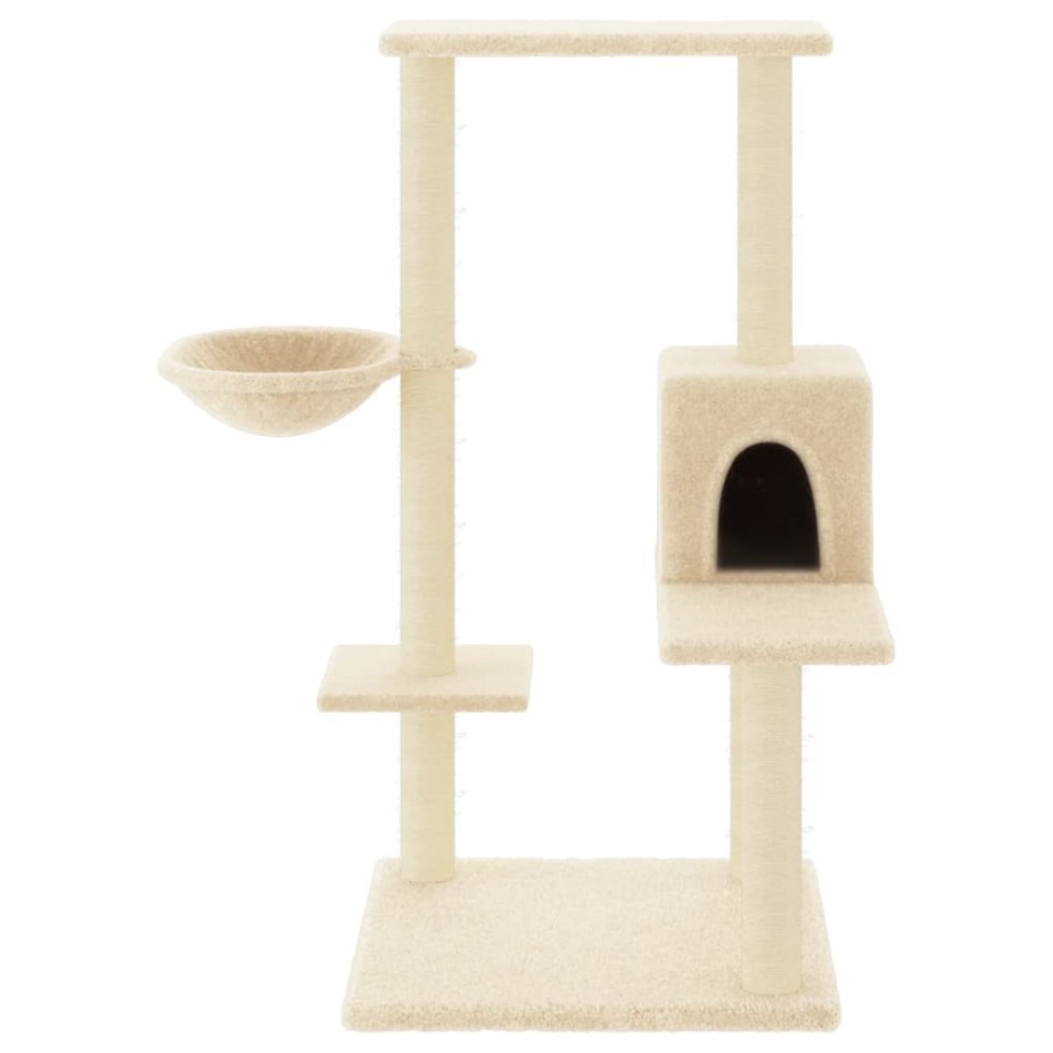 Rascador para gatos con postes de sisal color crema 95