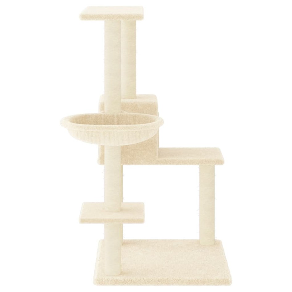 Rascador para gatos con postes de sisal color crema 95