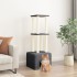 Rascador para gatos con postes de sisal gris oscuro 133,5